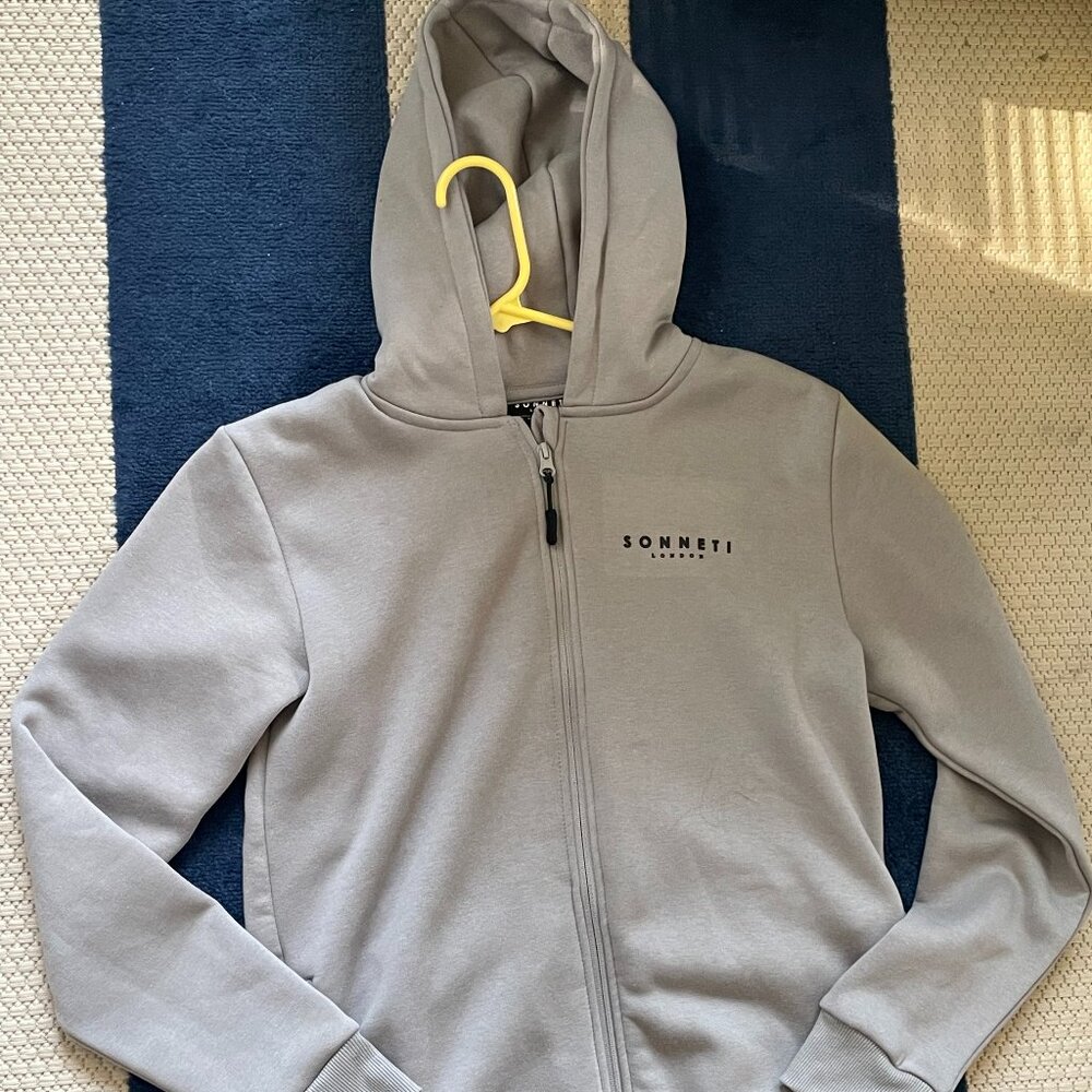 Sonneti London Men’s Gray Hoodie Zip-Up Sweatshirt
